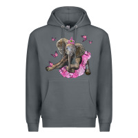 Rock baby elephant with tutu Premium Hoodie - LillyAllenDesigns