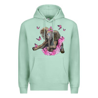 Seafoam baby elephant with tutu Premium Hoodie - LillyAllenDesigns