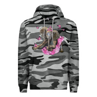 Slate Camo baby elephant with tutu Premium Hoodie - LillyAllenDesigns
