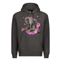Smoke baby elephant with tutu Premium Hoodie - LillyAllenDesigns