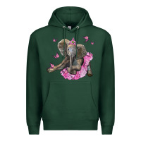 Sports Green baby elephant with tutu Premium Hoodie - LillyAllenDesigns