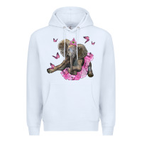 White baby elephant with tutu Premium Hoodie - LillyAllenDesigns