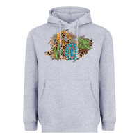 Heather Grey horseshoe leopard gemstone cactus patch Heavyweight Hoodie - AdoDesignShop