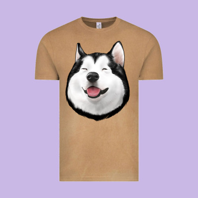Husky Vintage Tee Designed By Jasminsmagicworld