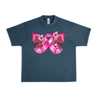 Midnight Navy Cancer butterfly Urban Heavy Tee - FaDigitalArtStudio