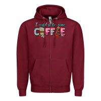 Burgundy i could go for some coffee Zipper Hoodie - AdoDesignShop