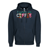 Navy i could go for some coffee Zipper Hoodie - AdoDesignShop