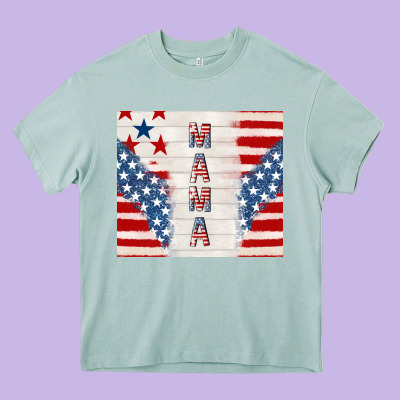 Mama Usa Heavy Core Tee Designed By Tumblerdesignbyshophia