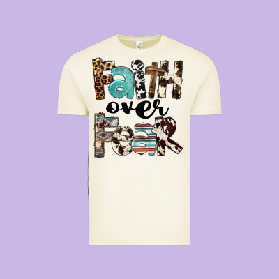 Western Faith Over Fear Vintage Tee Designed By Fadigitalartstudio