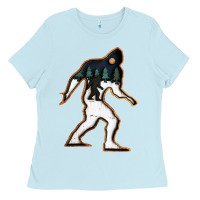 Baby Blue bigfoot wood layered christmas Ladies Tee - DesigneFamous