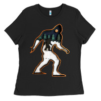 Black bigfoot wood layered christmas Ladies Tee - DesigneFamous