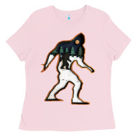 Bubblegum Pink bigfoot wood layered christmas Ladies Tee - DesigneFamous