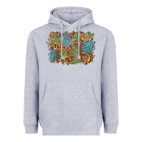 Heather Grey horseshoe leopard gemstone cactus background Heavyweight Hoodie - AdoDesignShop