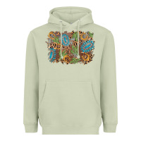 Matcha horseshoe leopard gemstone cactus background Heavyweight Hoodie - AdoDesignShop