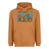 Meerkat horseshoe leopard gemstone cactus background Heavyweight Hoodie - AdoDesignShop