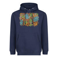 Navy horseshoe leopard gemstone cactus background Heavyweight Hoodie - AdoDesignShop