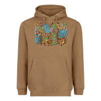Toasted Coconut horseshoe leopard gemstone cactus background Heavyweight Hoodie - AdoDesignShop