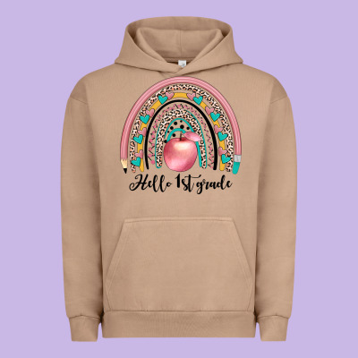 Hello 1 St Grade Urban Hoodie Designed By Jahusdesignshop