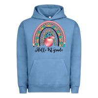 Pigment Pebble Blue hello 1 st grade Urban Hoodie - JahusDesignShop