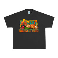 Pigment Black Happy Thanksgiving Urban Heavy Tee - FaDigitalArtStudio
