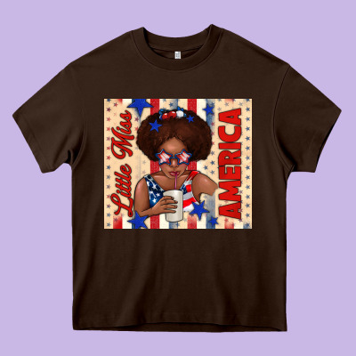 Little Miss America Heavy Core Tee Designed By Tumblerdesignbyshophia