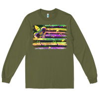 Army Green mardi gras Long Sleeve Tee - FaDigitalArtStudio