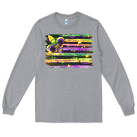 Heather Grey mardi gras Long Sleeve Tee - FaDigitalArtStudio