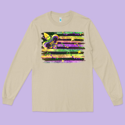 Mardi Gras Long Sleeve Tee Designed By Fadigitalartstudio