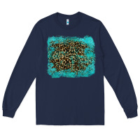 Navy leopard turquoise Long Sleeve Tee - RanaPortraitStore