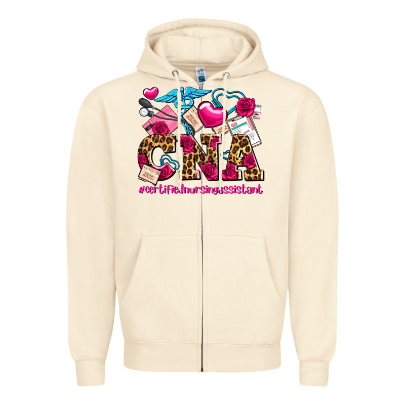Valentines Day Cna Certified Nursing Assistant Zipper Hoodie by AdoDesignShop | Teevron