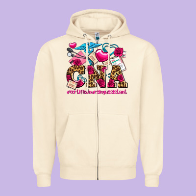 Valentines Day Cna Certified Nursing Assistant Zipper Hoodie Designed By Adodesignshop