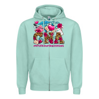 Seafoam valentines day cna certified nursing assistant Zipper Hoodie - AdoDesignShop