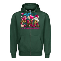 Sports Green valentines day cna certified nursing assistant Zipper Hoodie - AdoDesignShop