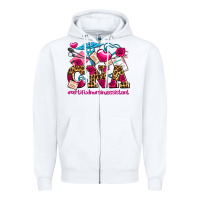 White valentines day cna certified nursing assistant Zipper Hoodie - AdoDesignShop