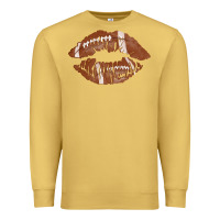 Antique Gold football lips Premium Sweatshirt - AdoDesignShop