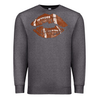 Charcoal Heather football lips Premium Sweatshirt - AdoDesignShop