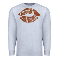 Heather Grey football lips Premium Sweatshirt - AdoDesignShop