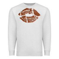 Oatmeal Heather football lips Premium Sweatshirt - AdoDesignShop