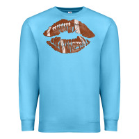 Ocean Blue football lips Premium Sweatshirt - AdoDesignShop