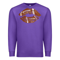 Purple football lips Premium Sweatshirt - AdoDesignShop