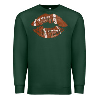 Sports Green football lips Premium Sweatshirt - AdoDesignShop