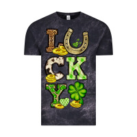 Cloud Black St. Patrick's Western lucky Vintage Tee - OliviaCreatesArt