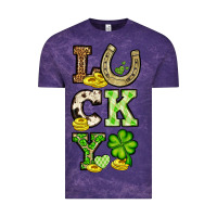 Cloud Purple St. Patrick's Western lucky Vintage Tee - OliviaCreatesArt