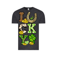 Vintage Black St. Patrick's Western lucky Vintage Tee - OliviaCreatesArt