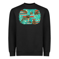 Black leopard turquoise glitter background Heavyweight Sweatshirt - AdoDesignShop