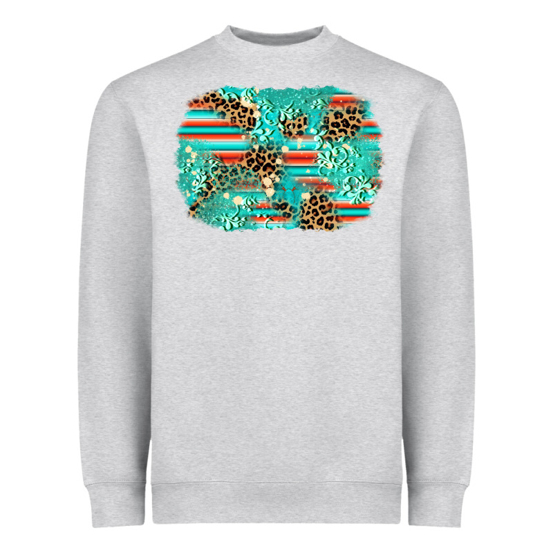 Leopard Turquoise Glitter Background Heavyweight Sweatshirt by AdoDesignShop | Teevron