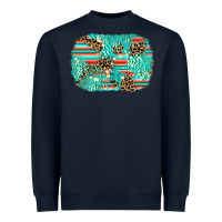 Navy leopard turquoise glitter background Heavyweight Sweatshirt - AdoDesignShop