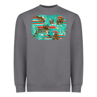 Storm leopard turquoise glitter background Heavyweight Sweatshirt - AdoDesignShop