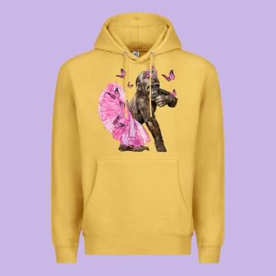 Baby Gorilla With Tutu Premium Hoodie Designed By Lillyallendesigns