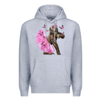 Heather Grey Baby Gorilla With Tutu Premium Hoodie - LillyAllenDesigns